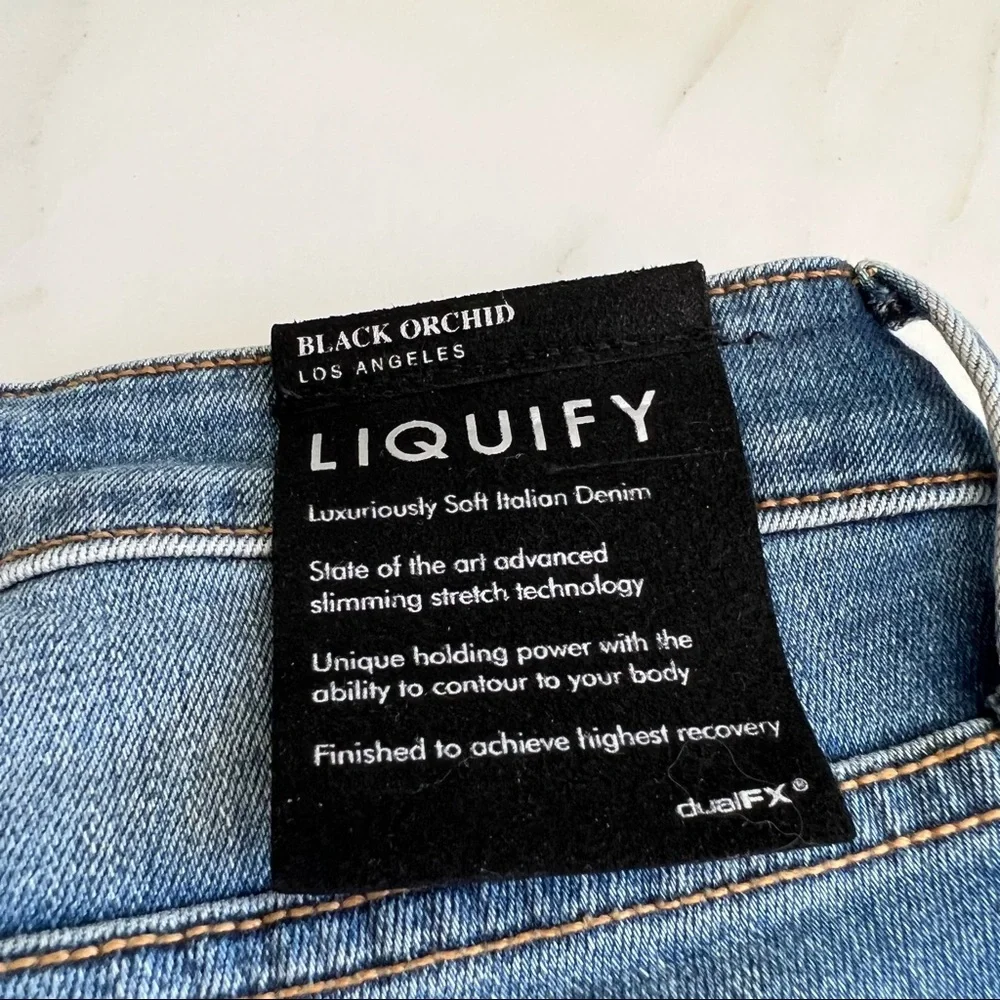 Black Orchid Jude Zipper Detail Skinny Jean Indigo Sz 26 - Picture 7 of 13